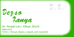 dezso kanya business card