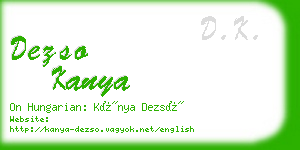 dezso kanya business card